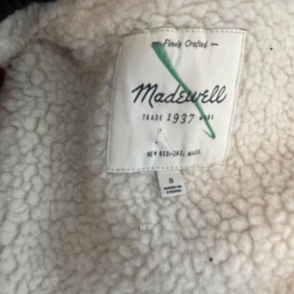 Madewell Rustic Outdoor Buffalo Plaid Wool & Sherpa Lined Vest‎ Size Small - Picture 4 of 4